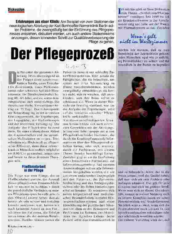 Vorschauseite 1: Der Pflegeprozeß Erfahrungen aus einer Klinik