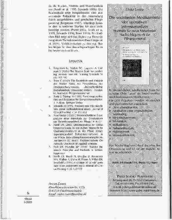 Vorschauseite 2: KOMMENTAR: DIE QUALITÄT VON SKALEN ZUR RISIKOEINSCHÄTZUNG IN DER PFLEGE
