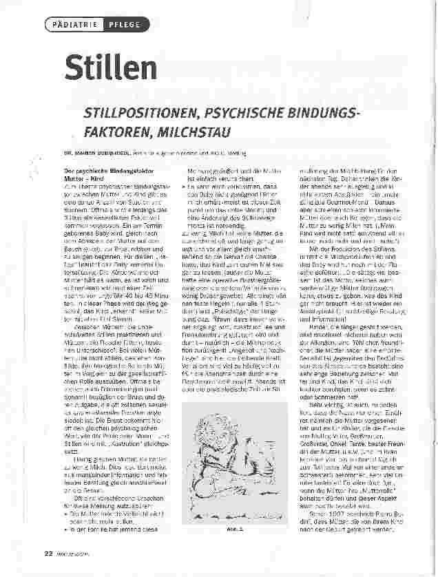 Vorschauseite 1: StillenSTILLPOSITIONEN, PSYCHISCHE BINDUNGSFAKTOREN, MILCHSTAU