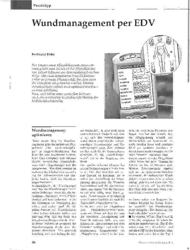 Vorschauseite 1: Wundmanagement per EDV
