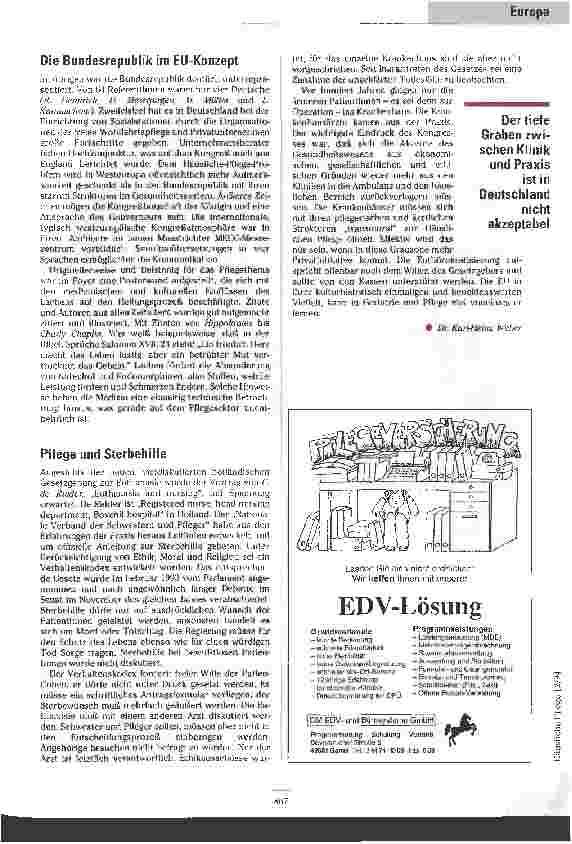 Vorschauseite 4: Heraus aus den Kliniken! Zweiter Kongreß des Europäischen Verbandes der Hauskrankenpflegeorganisationen in Maastricht, Niederlande