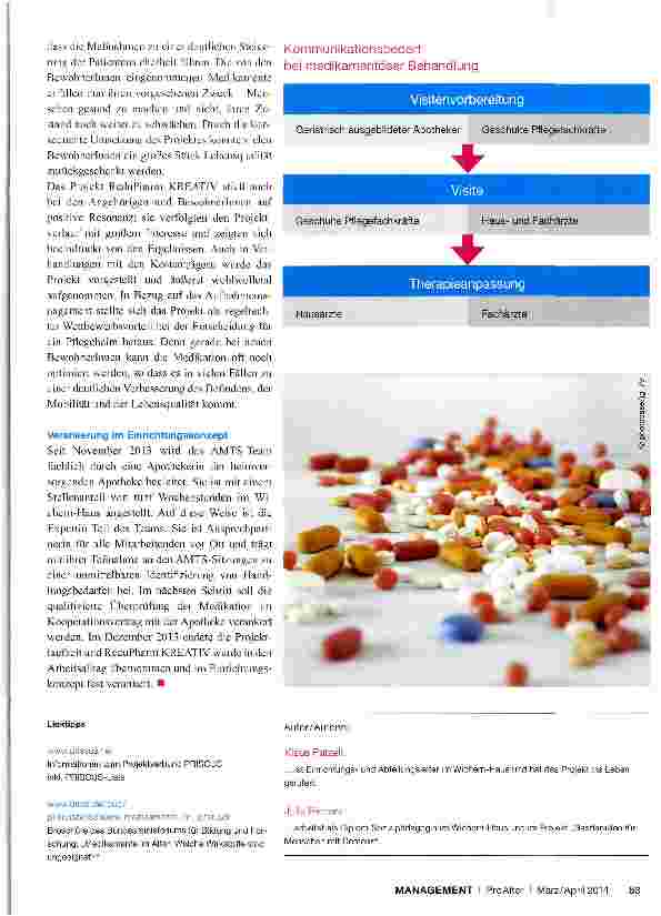 Vorschauseite 3: Medikamentenmanagement ReduPharm KREATIV - ein Projekt zur Patientensicherheit im Pflegeheim