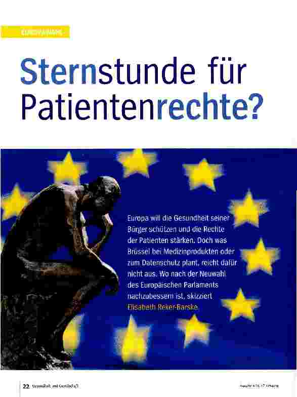 Vorschauseite 1: Sternstunde für Patientenrecht?