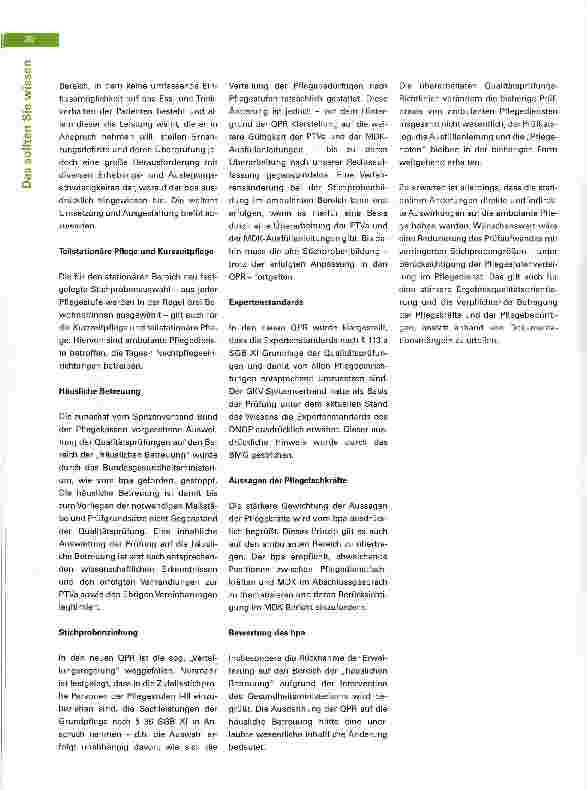 Vorschauseite 2: Auswirkungen der neuen Qualitätsprüfungs-Richtlinien für ambulante Pflegedienste