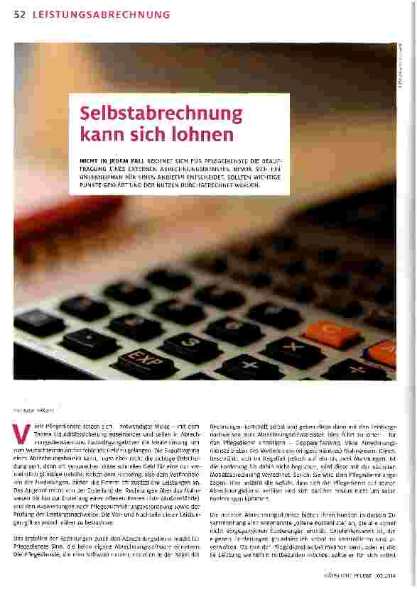 Vorschauseite 1: Selbstabrechnung kann sich lohnen