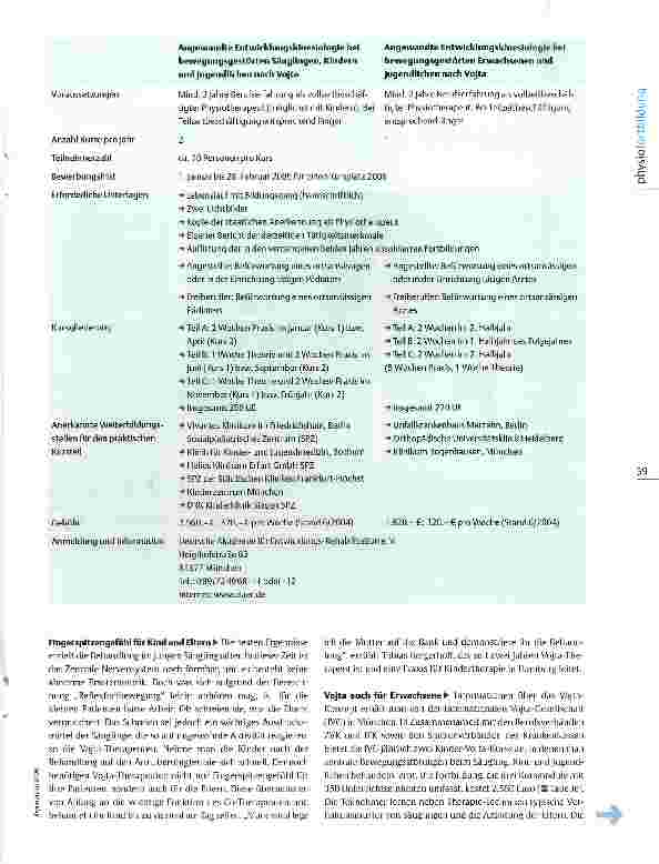 Vorschauseite 2: Fortbildungsführer Vojta-Therapie Erfolg mit Reflexlokomotion