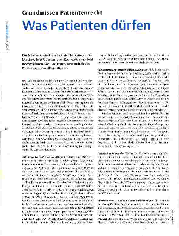 Vorschauseite 1: Grundwissen Patientenrecht Was Patienten dürfen