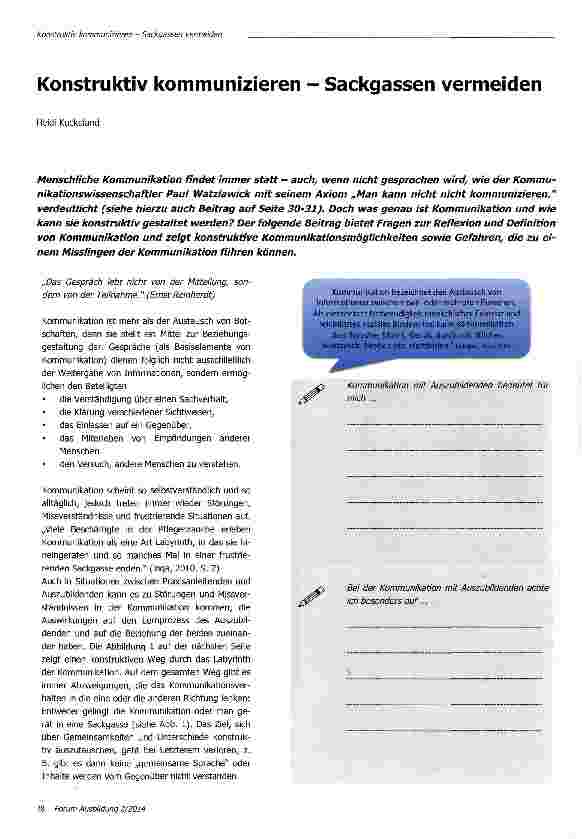 Vorschauseite 1: Konstruktiv kommunizieren - Sackgassen vermeiden