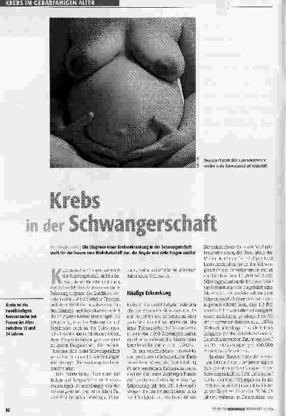 Vorschauseite 1: Krebs in der Schwangerschaft