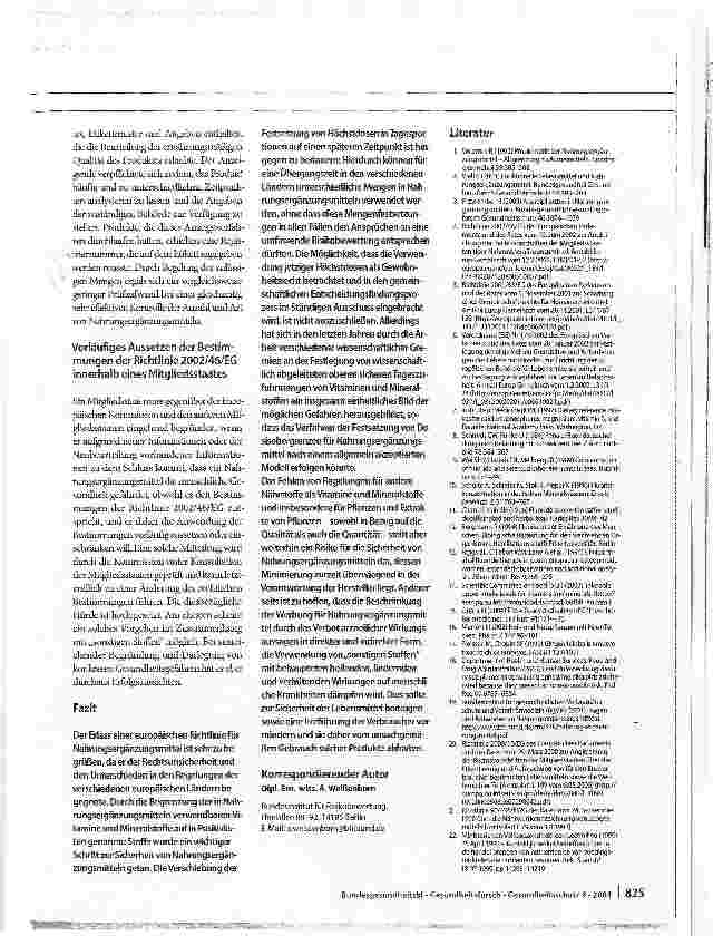Vorschauseite 6: Sicherheit von Nahrungs ergänzungsmitteln