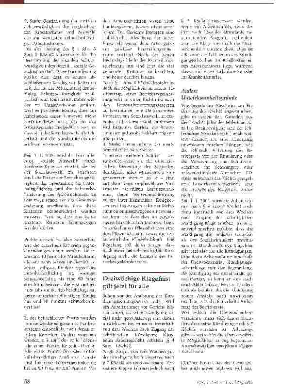 Vorschauseite 3: Änderungen im KündigungsschutzEinstellung neuer Mitarbeiter in Kleinbetrieben wird erleichtert