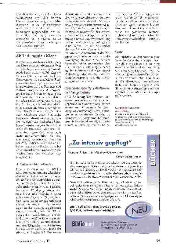 Vorschauseite 4: Änderungen im KündigungsschutzEinstellung neuer Mitarbeiter in Kleinbetrieben wird erleichtert