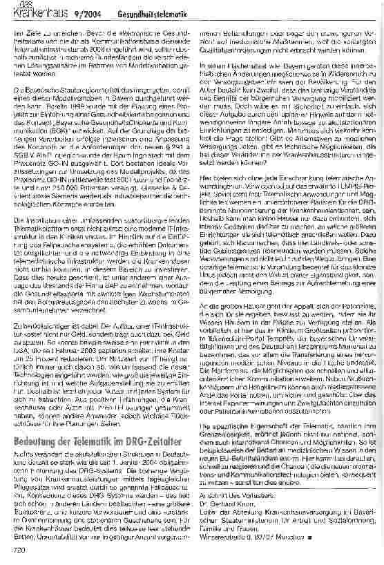 Vorschauseite 4: Gesundheitstelematik in Bayern - ein Überblick