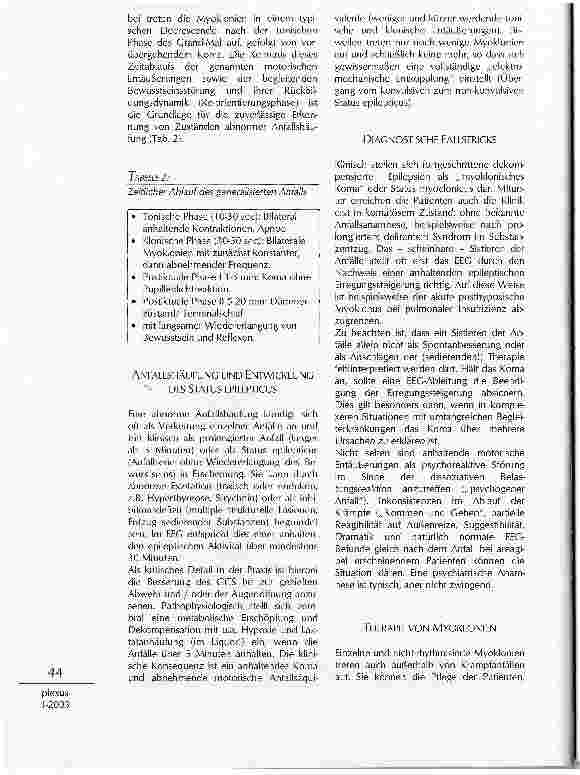 Vorschauseite 2: ZNS: EPILEPTISCHE ANFÄLLE UND MYOKLONIEN: WASTUN, WENN DER PATIENT KRAMPFT?
