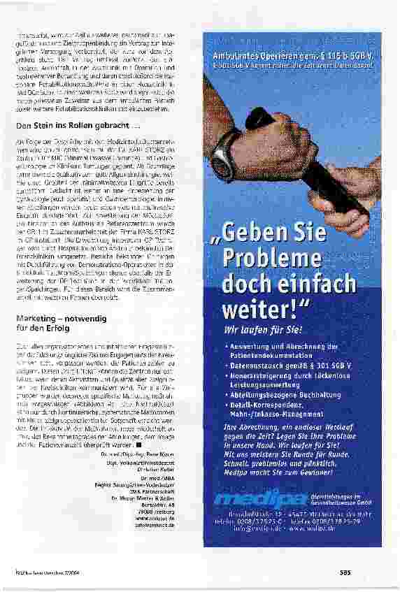 Vorschauseite 5: Strategien für die ZukunftAufbau von Kompetenzzentren an den Kreiskliniken Tuttlingen und Spaichingen