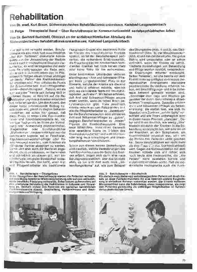 Vorschauseite 1: Rehabilitation 19. Folge: Therapieziel Beruf