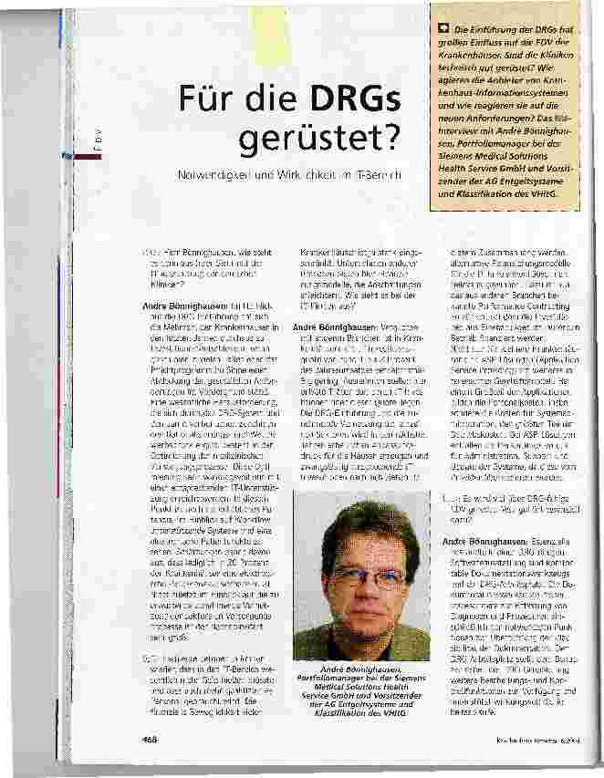 Vorschauseite 1: Für die DRGs gerüstet?