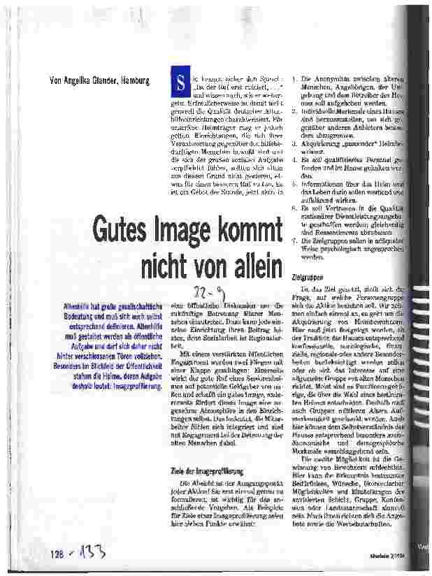 Vorschauseite 1: Gutes Image kommt nicht von allein