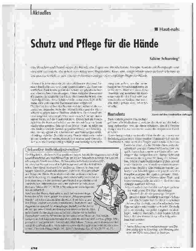 Vorschauseite 1: Schutz und Pflege für die Hände
