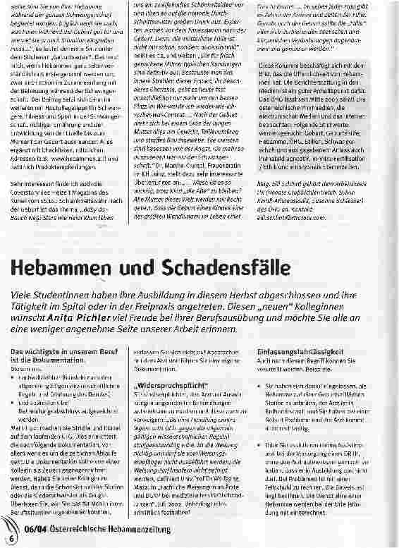 Vorschauseite 1: Hebammen und Schadensfälle