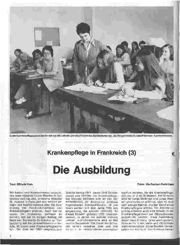 Vorschauseite 1: Krankenpflege in Frankreich (1) Die Ausbildung