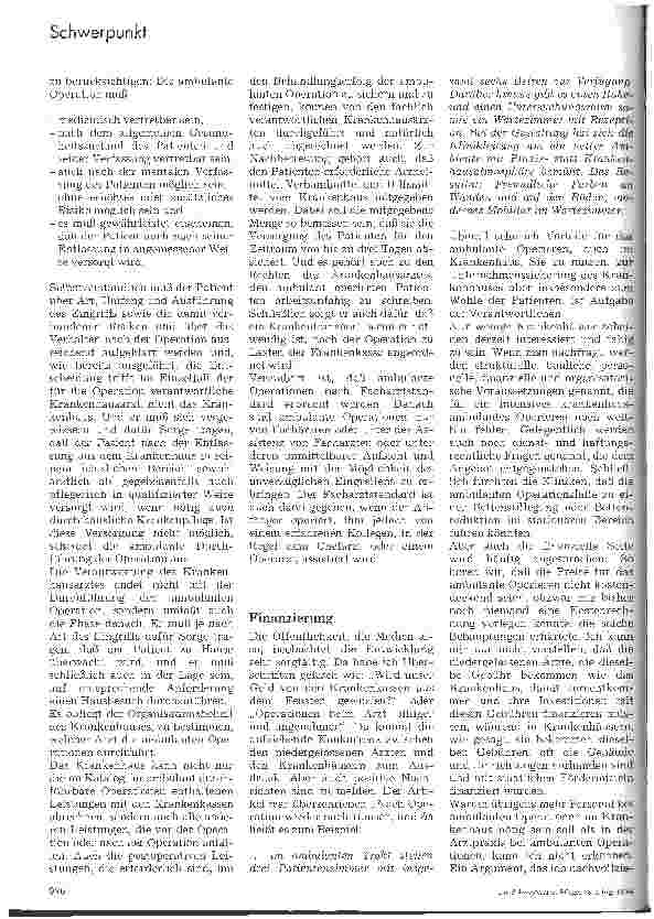 Vorschauseite 4: Ambulantes Operieren Gesetzliche Vorgaben und politische Ziele des ambulanten Operierens