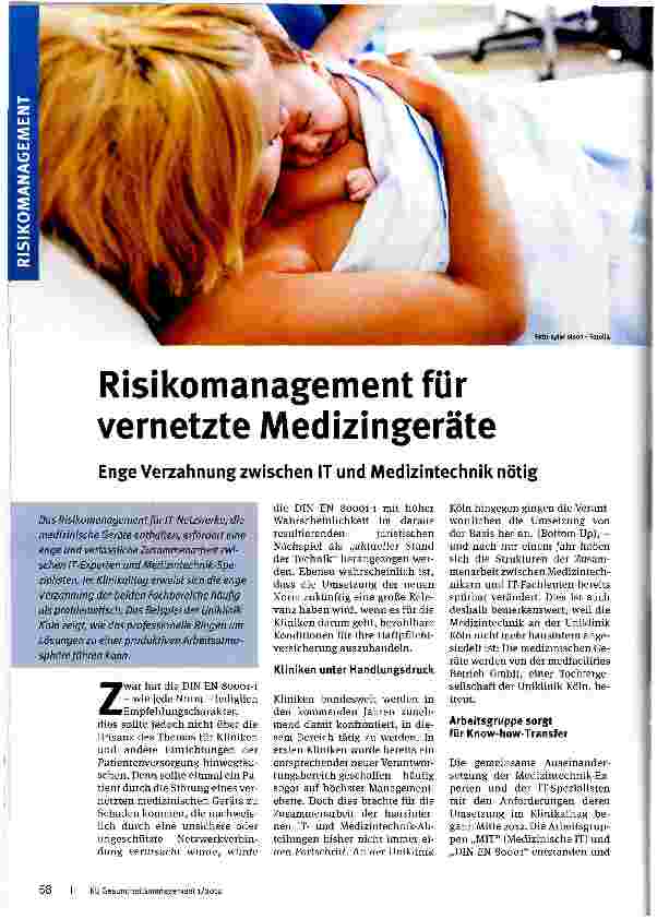 Vorschauseite 1: Risikomanagement für vernetzte Medizingeräte