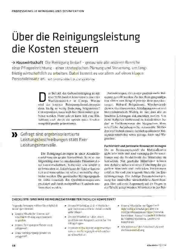 Vorschauseite 1: Über die Reinigungsleistung die Kosten steuern
