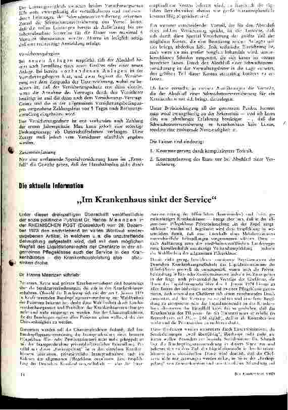 Vorschauseite 1: Im Krankenhaus sinkt der Service