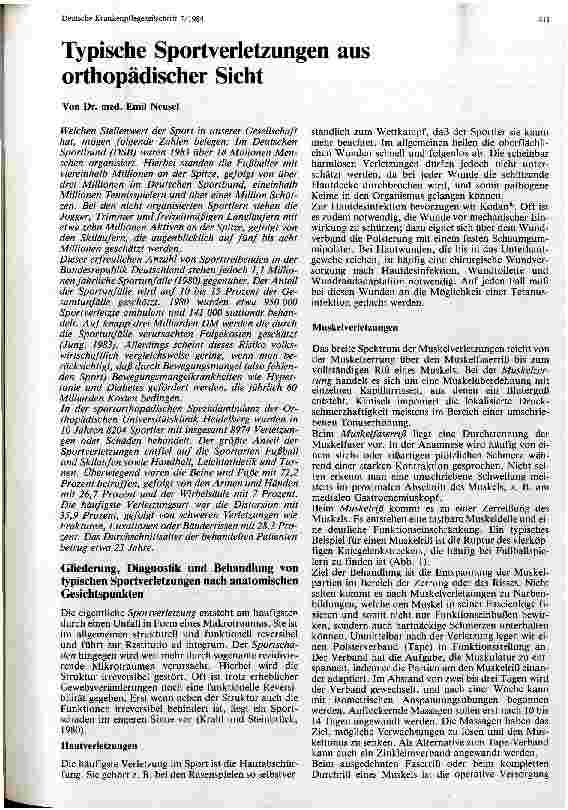 Vorschauseite 1: Typische Sportverletzungen aus orthopädischer Sicht