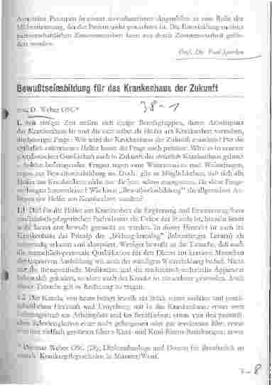 Vorschauseite 1: Bewußtseinsbildung für das Krankenhaus der Zukunft