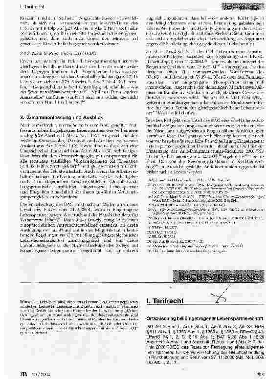 Vorschauseite 1: Tarifrecht