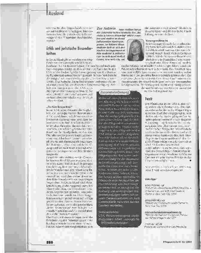 Vorschauseite 4: Schmerzmedizin und Palliativversorgung in den USA:Ein ausdifferenziertes System