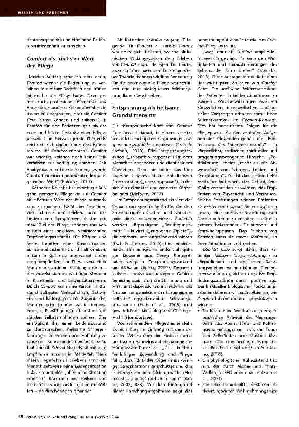 Vorschauseite 2: Comfort - die „Spitze des Pflegebewusstseins