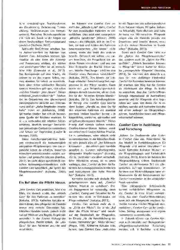 Vorschauseite 5: Comfort - die „Spitze des Pflegebewusstseins