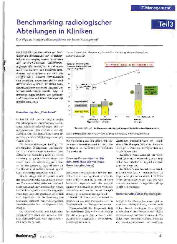 Vorschauseite 1: Benchmarking radiologischer Abteilungen in Kliniken