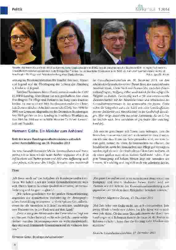 Vorschauseite 2: Die neue Führungsriege des Bundesgesundheitsministeriums