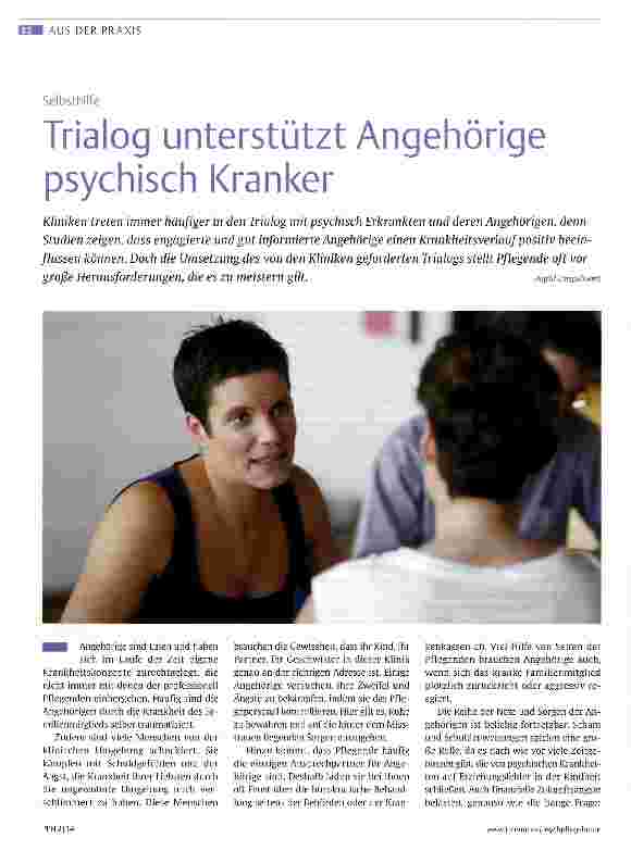 Vorschauseite 1: Trialog unterstützt Angehörige psychisch Kranker