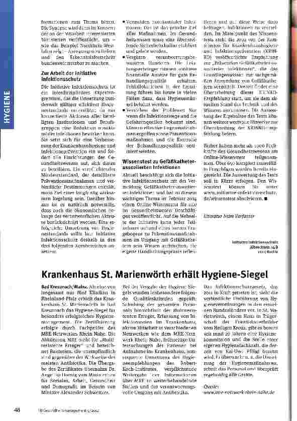 Vorschauseite 3: Status quo der Krankenhaushygiene