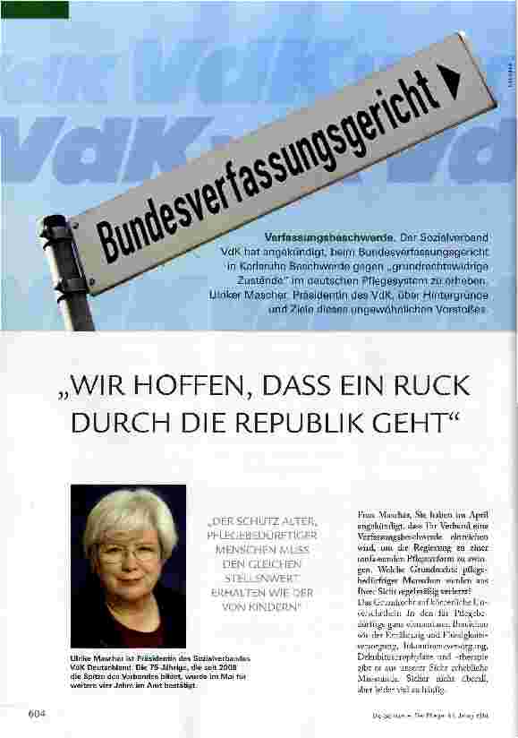 Vorschauseite 1: WIR HOFFEN, DASS EIN RUCK DURCH DIE REPUBLIK GEHT