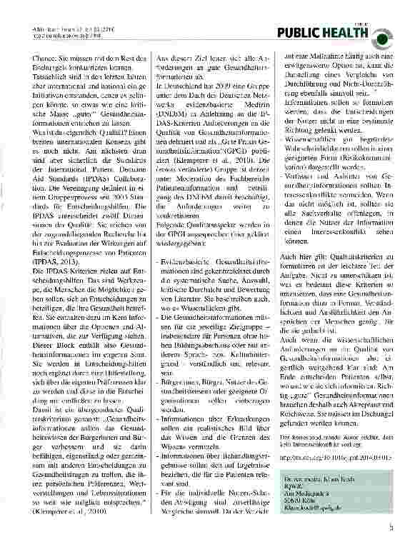Vorschauseite 2: Qualität von Gesundheitsinformationen