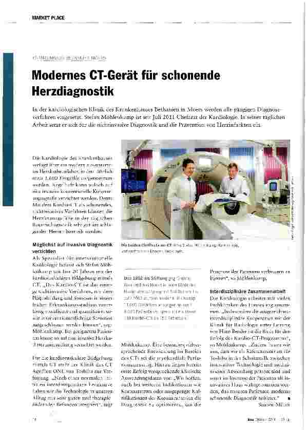 Vorschauseite 1: Modernes CT-Gerät für schonende Herzdiagnostik