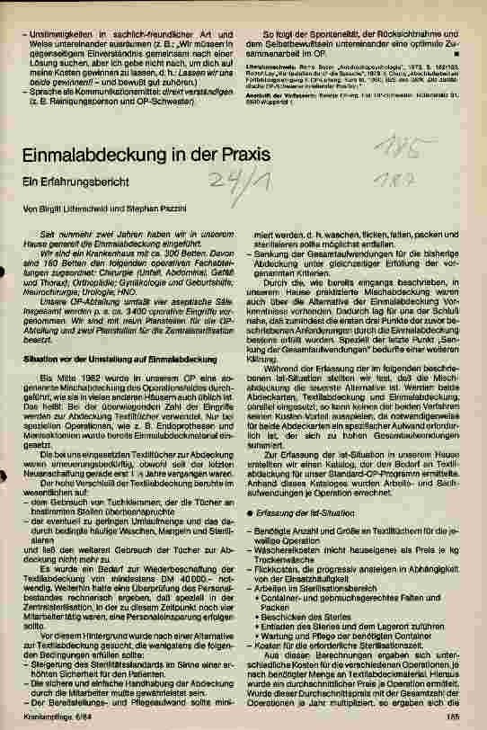 Vorschauseite 1: Einmalabdeckung in der Praxis Ein Erfahrungsbericht