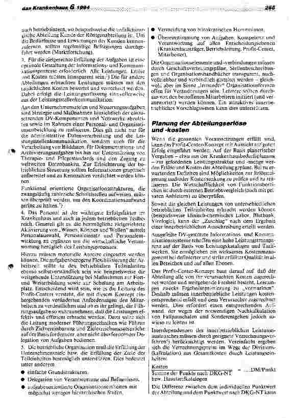 Vorschauseite 2: Eigenverantwortlich wirtschaftende Klinikabteilungen und Funktionsbereiche - Möglichkeiten und Grenzen des Profit-Center-Konzepts