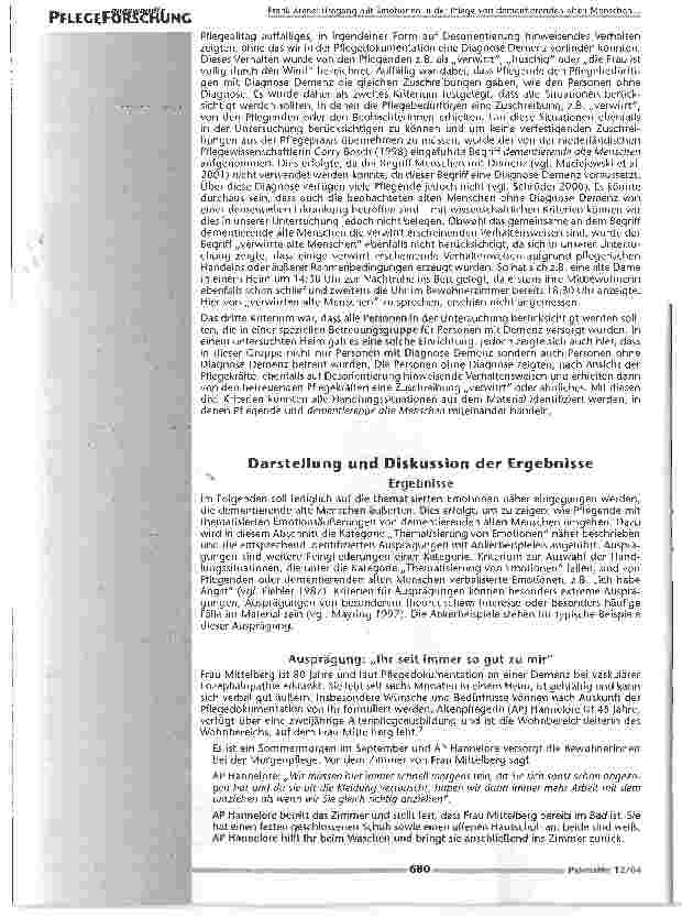 Vorschauseite 4: Umgang mit Emotionen in der Pflege von alten Menschen