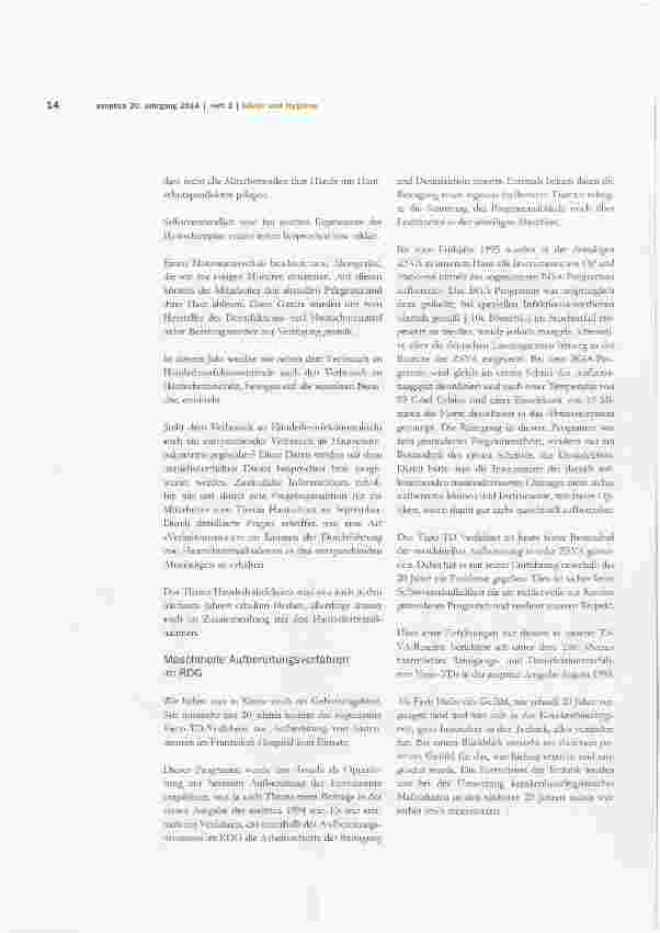 Vorschauseite 2: Aspekte der Infektionsprophylaxe oder zwei hygienerelevante Themen im Spiegel der Zeit