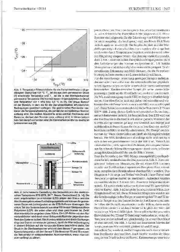 Vorschauseite 2: Druckund Temperaturmessungen alleine sind zur Überwachung der Dampfsterilisation nicht ausreichend - eine Fallstudie