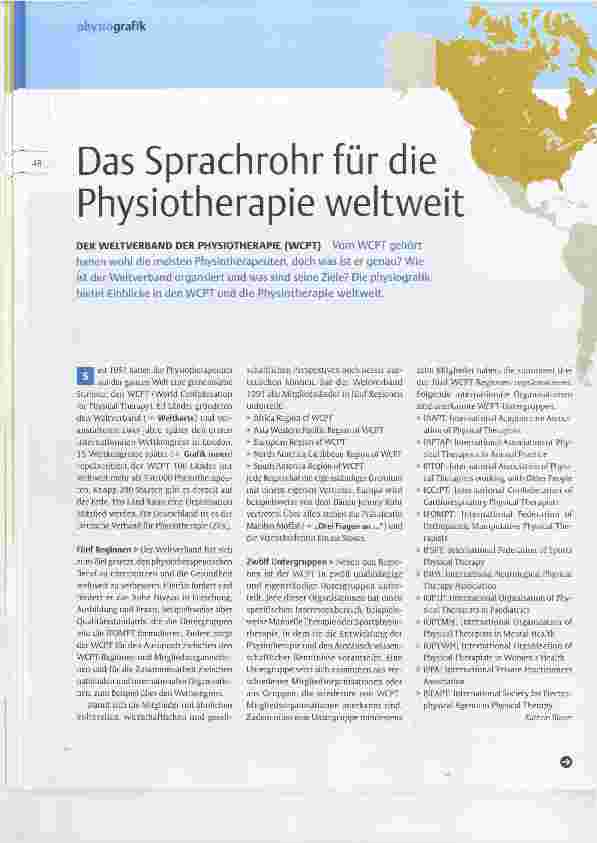 Vorschauseite 1: Das Sprachrohr für die Physiotherapie weltweit