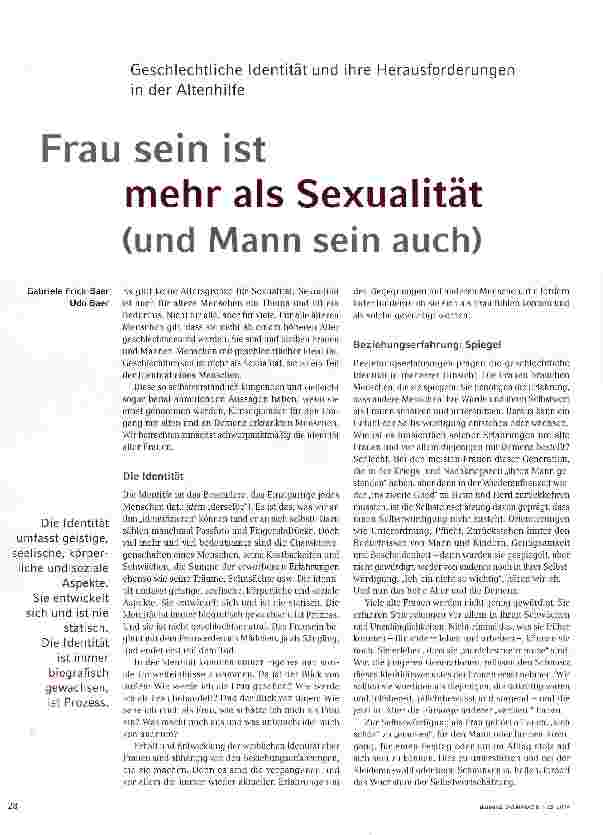 Vorschauseite 1: Frau sein ist mehr als Sexualität (und Mann sein auch)