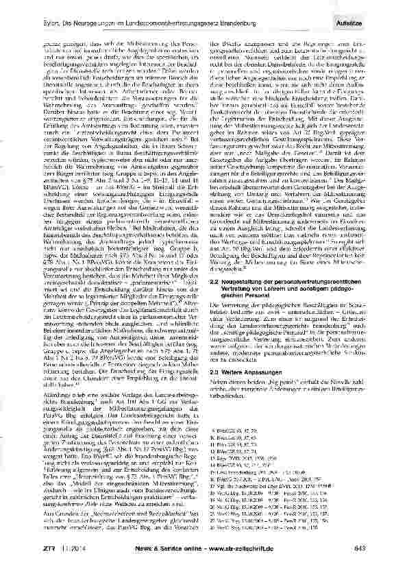 Vorschauseite 2: Die Neuregelungen im Landespersonalvertretungsgesetz Brandenburg